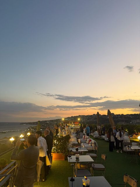 Terrazza del Grand Hotel Parker's al tramonto durante l'evento